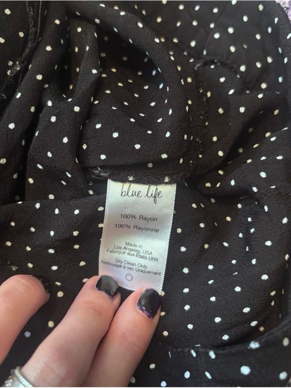 Revolve Blue Life Black & white polka dot culotte capri pants ~ size 4 - Picture 4 of 4